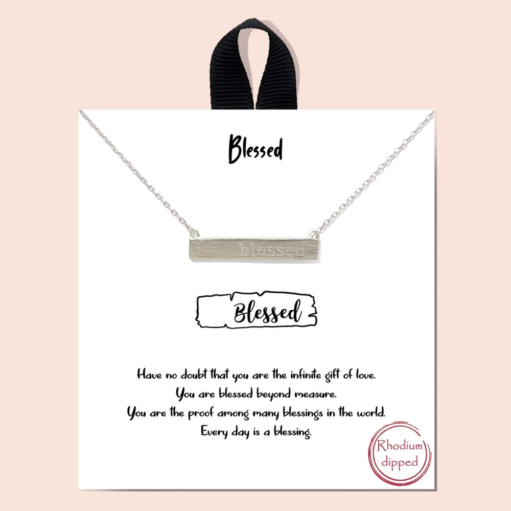 Blessed neckalce - rhodium dipped